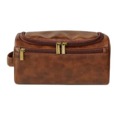 Personalized Men's Leather Toiletry Bag