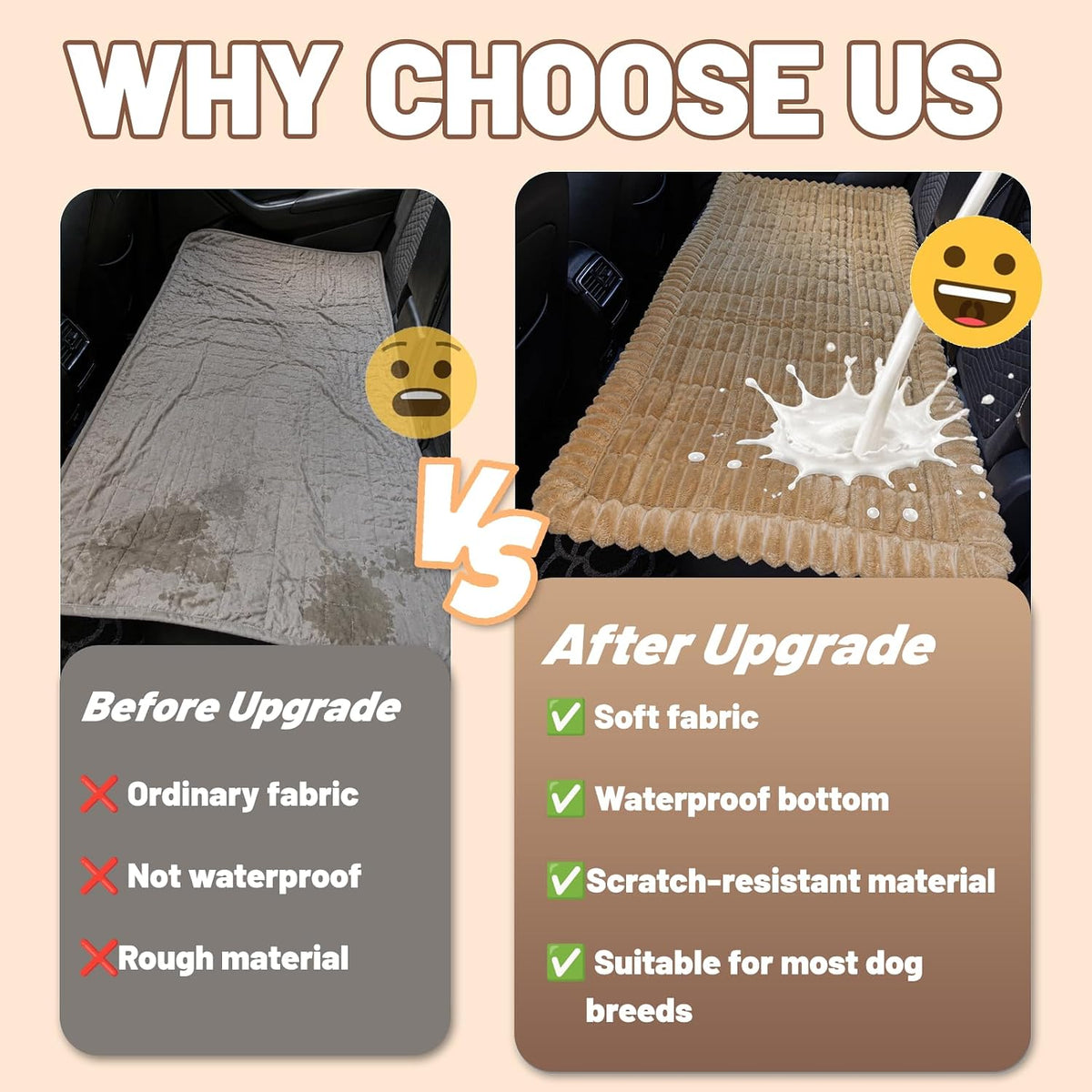 Waterproof Dog Car Seat Cover for Back Seat Protection