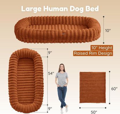Human Dog Bed - Orthopedic Foam Nap Bed with Washable Cover