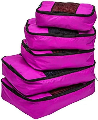 Premium 5-Piece Packing Cube Set - Ripstop Nylon Travel Organizers
