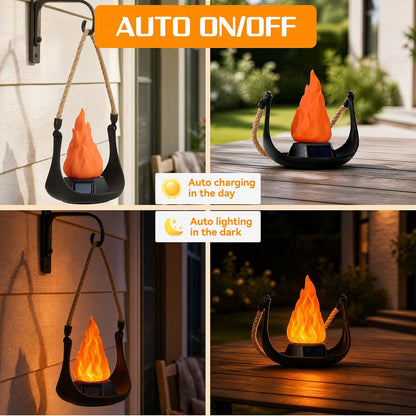 Volcanic Solar Flame Lanterns - Outdoor Decorative Lights 2-Pack