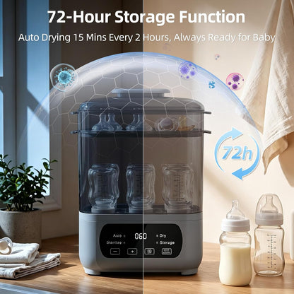 4-in-1 Baby Bottle Steamer & Dryer with LED Touch Screen