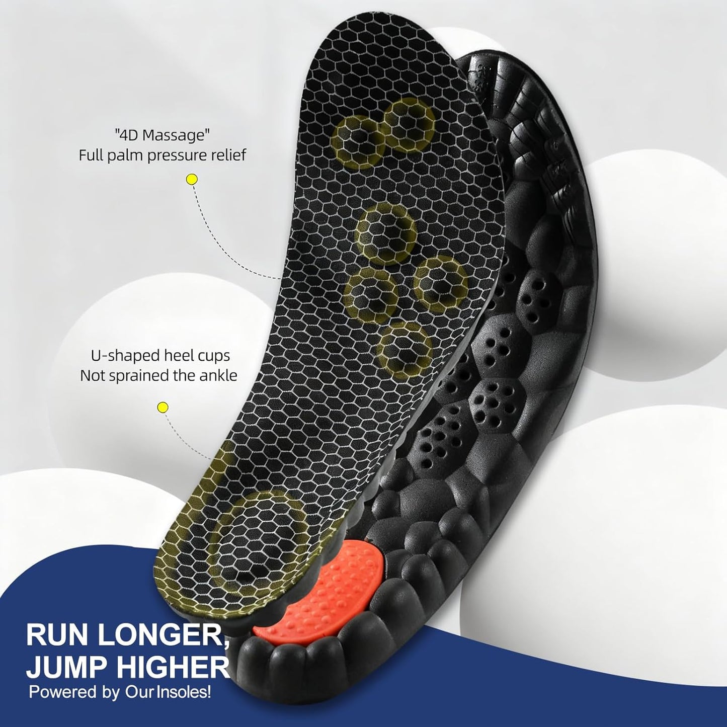 4D Cloud Memory Foam Insoles - Arch Support & Shock Absorption