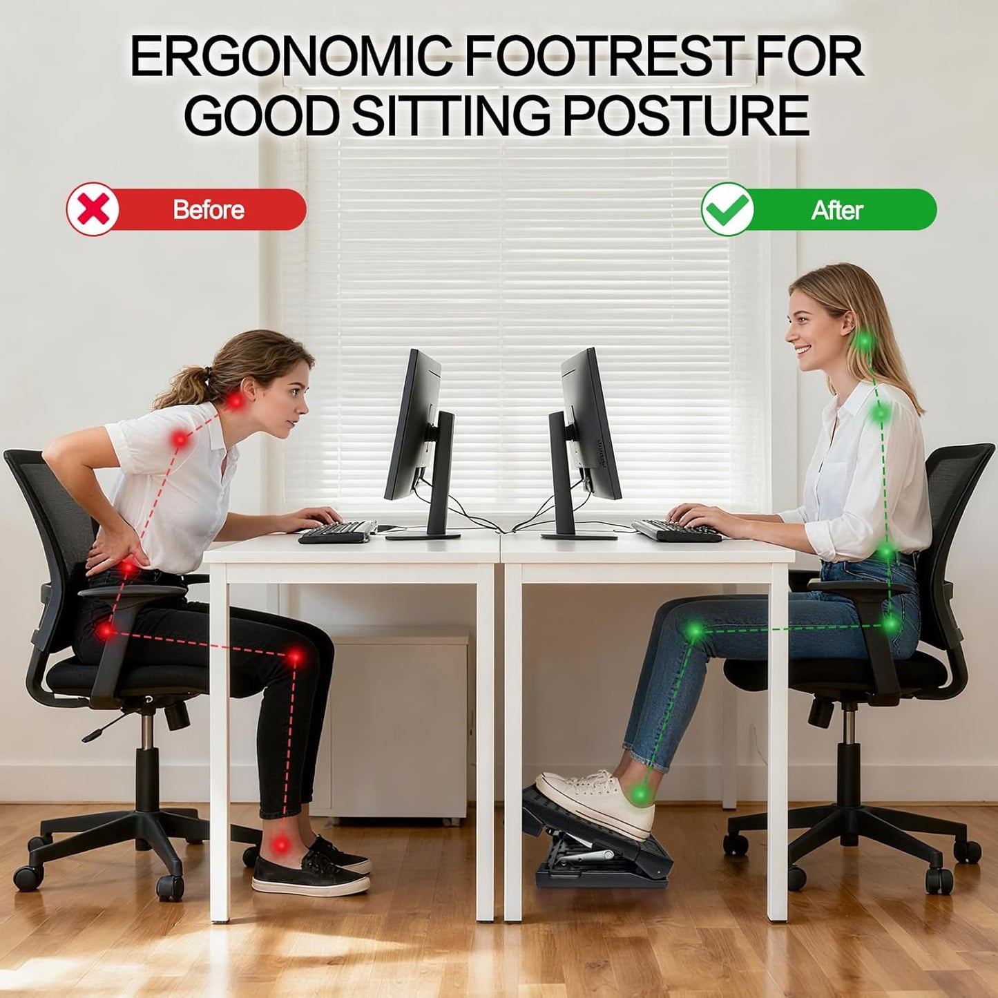 Adjustable Foot Rest for Desk - Ergonomic Support