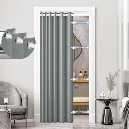 100% Blackout Magnetic Door Curtain for Privacy & Light Control