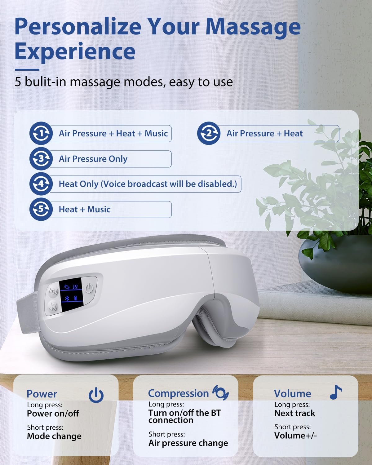 Eye Massager with Heat & Bluetooth Music – TheGivenGet