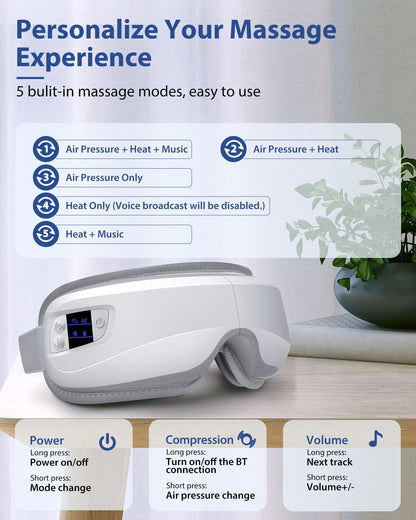 Eye Massager with Heat & Bluetooth Music – TheGivenGet