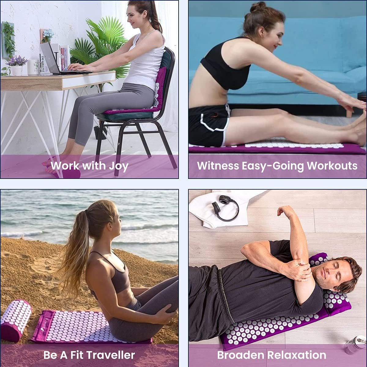 Acupressure Mat & Pillow Set - Muscle Relaxation Therapy
