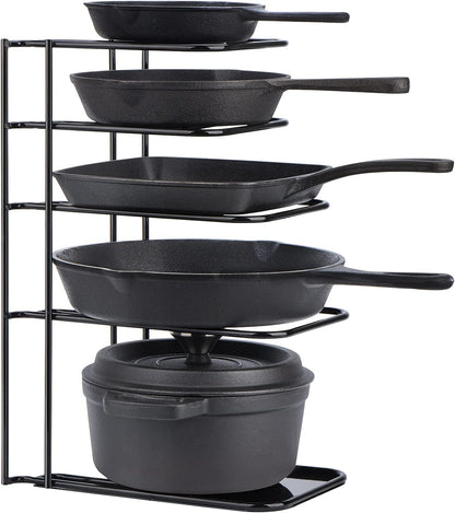 Heavy Duty 5-Tier Pan Organizer Rack for Cast Iron Skillets
