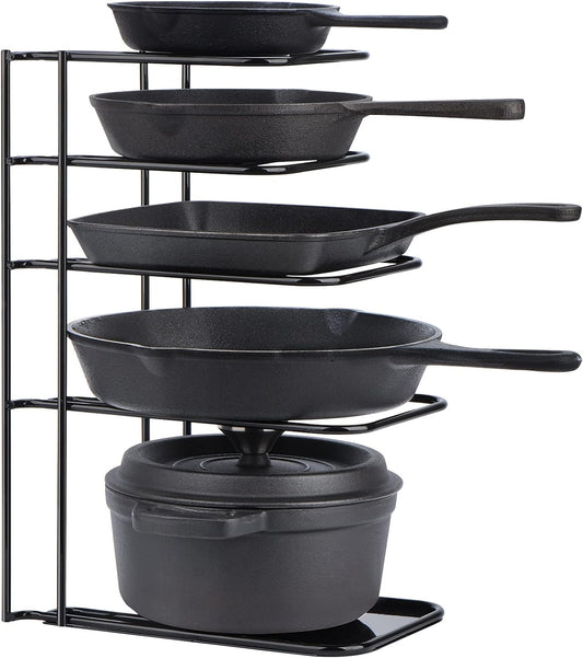 Heavy Duty 5-Tier Pan Organizer Rack for Cast Iron Skillets