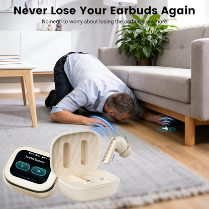 Wireless Earbuds with Smart Touch Screen & 60H Playtime