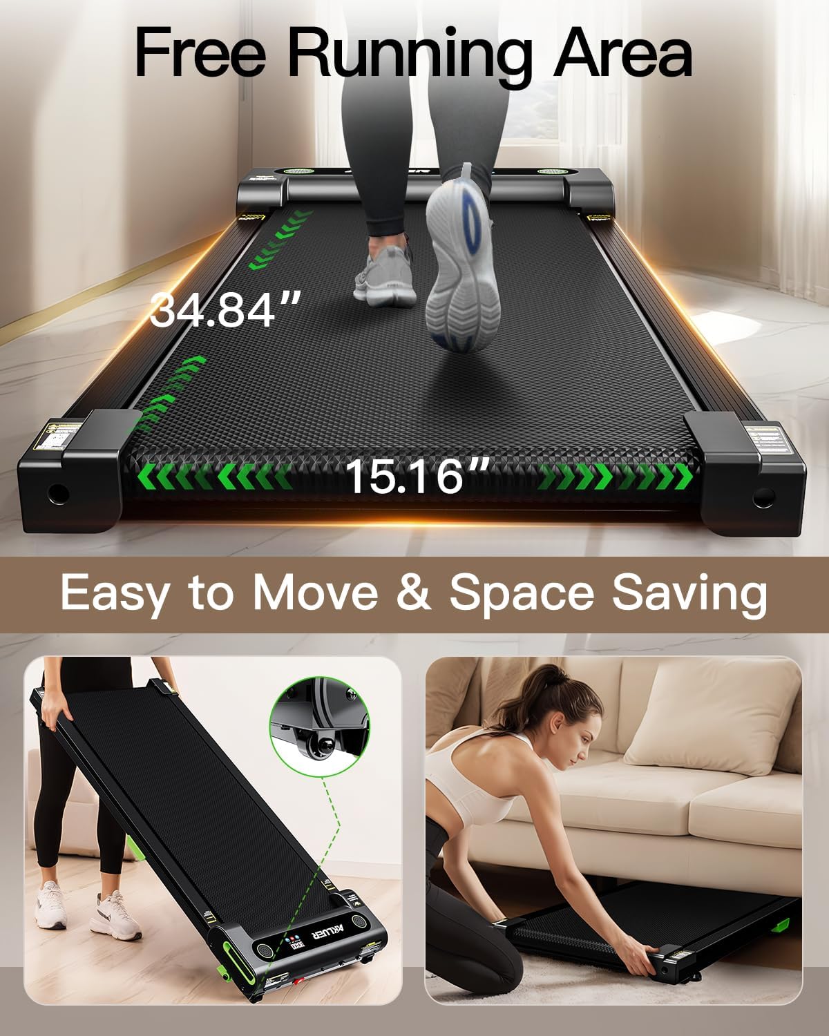 Walking Pad with Incline & Remote Control for Home
