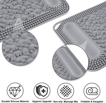 Silicone Foot Massage Mat with Acupressure Nodes & Massage Balls