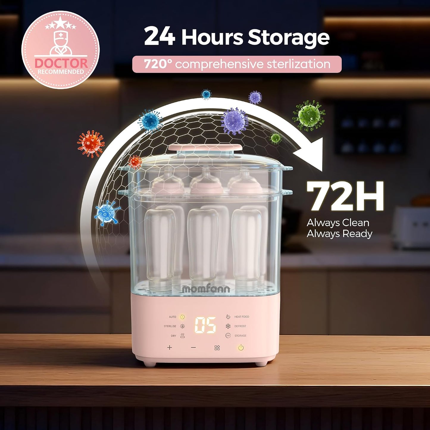 Bottle Sterilizer & Warmer with Dryer - 3-in-1 System