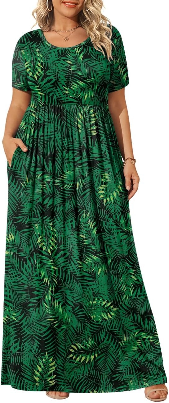 Plus Size Maxi Dress with Pockets - Breathable Summer Comfort