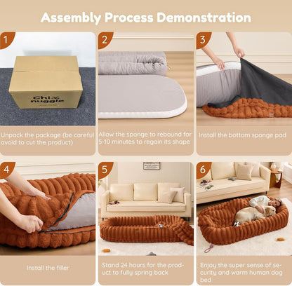 Human Dog Bed - Orthopedic Foam Nap Bed with Washable Cover