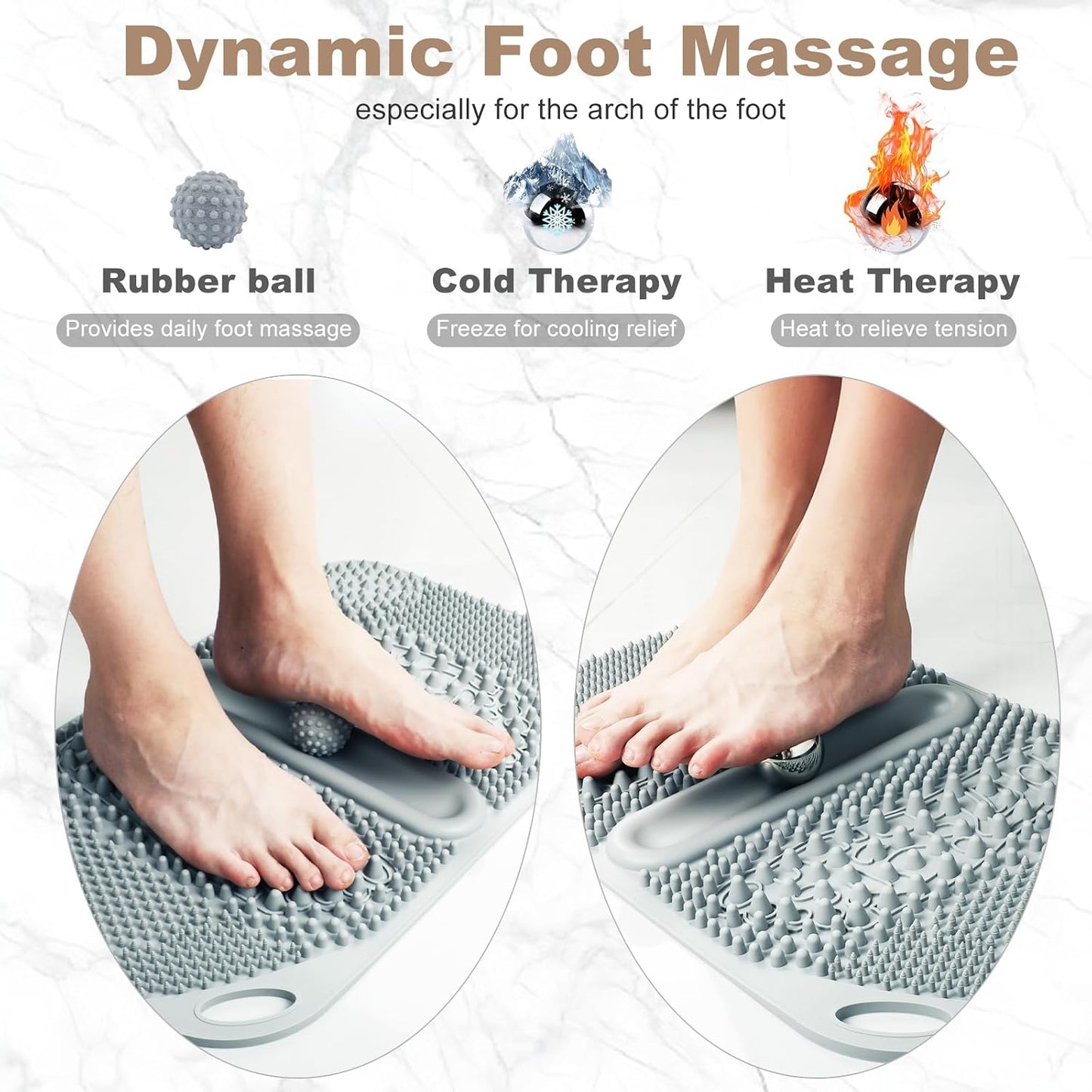 Acupressure Foot Massage Mat with Reflexology Zones & Balls