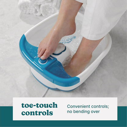 Toe-Touch Controlled Foot Spa with Massage Nodes & Bubbles