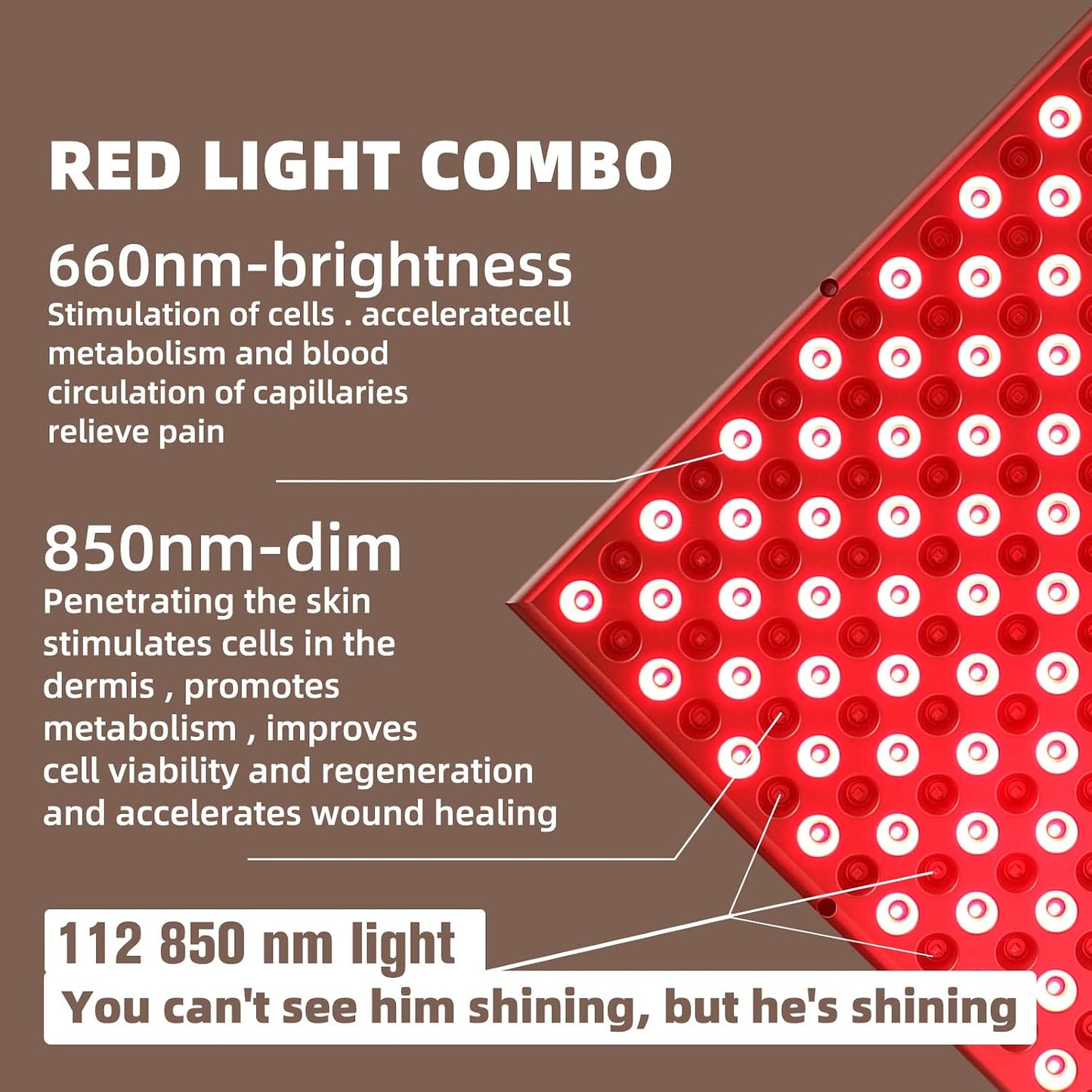 45W Red Light Therapy Panel - 660nm & 850nm Dual Wavelength