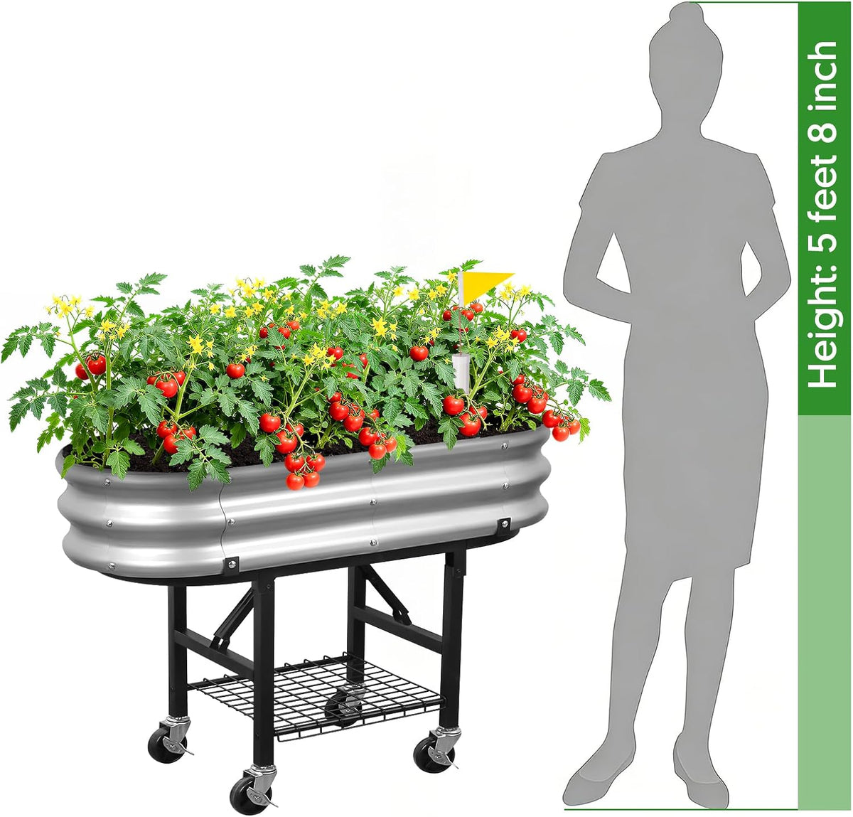 Self-Watering Raised Garden Bed with Legs & Wheels