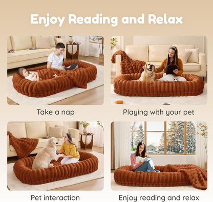 Human Dog Bed - Orthopedic Foam Nap Bed with Washable Cover