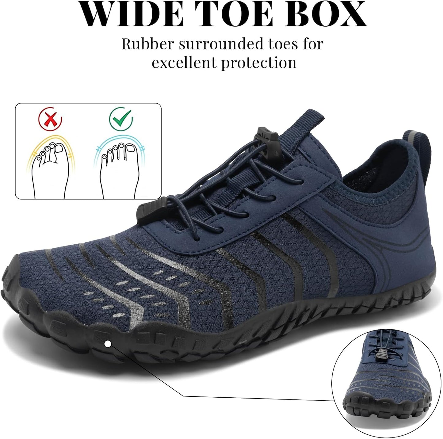 Barefoot Water Shoes - Wide Toe Box Design for Natural Movement