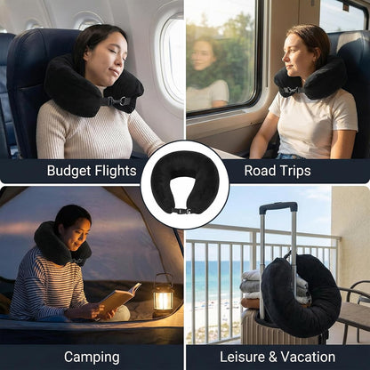 Stuffable Travel Pillow with Clothes Storage Compartment