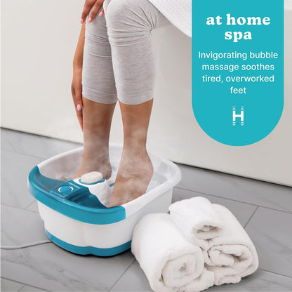 Toe-Touch Controlled Foot Spa with Massage Nodes & Bubbles