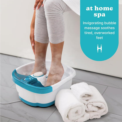 Toe-Touch Controlled Foot Spa with Massage Nodes & Bubbles