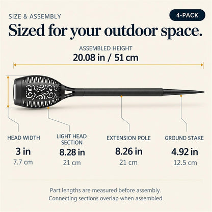 Solar Flickering Flame Torch Lights for Outdoor Pathway
