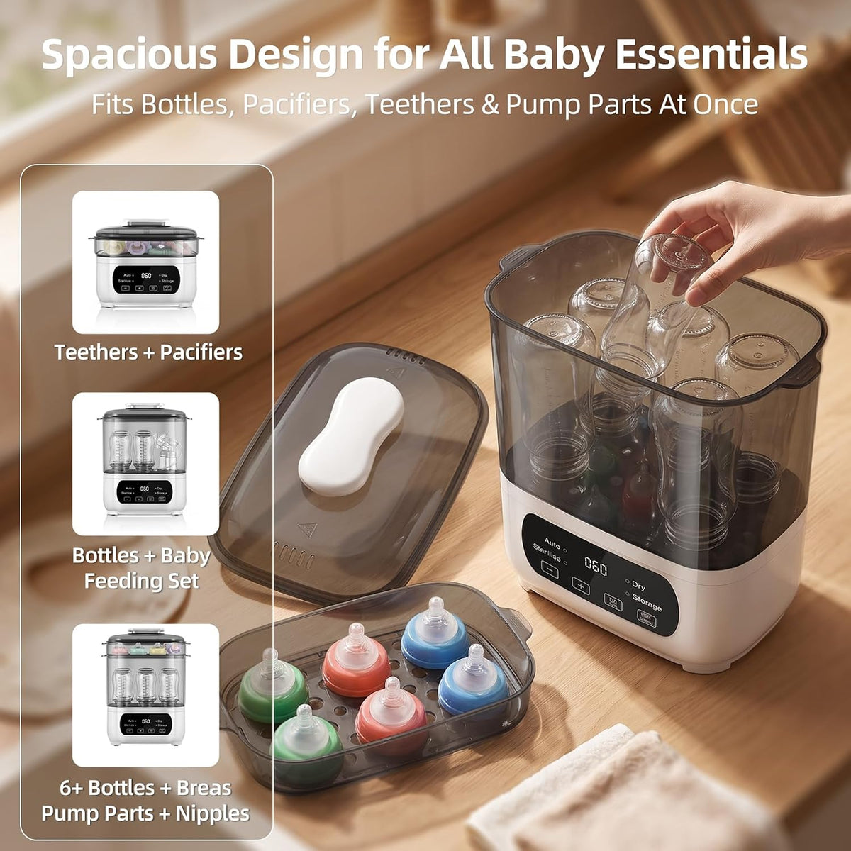 4-in-1 Baby Bottle Steamer & Dryer with Auto Shut-Off