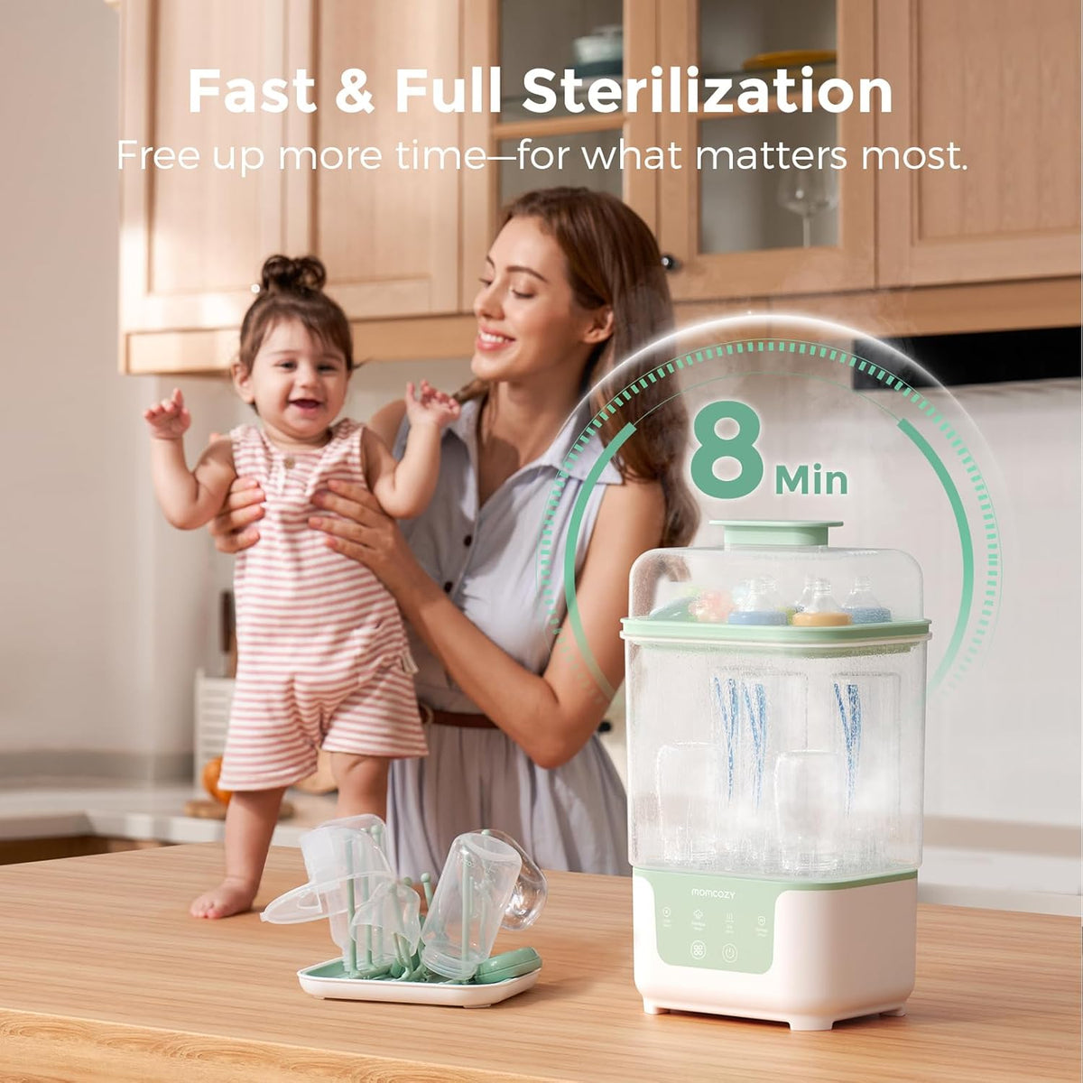 Modular 4-in-1 Bottle Sterilizer & Dryer with Compact Design