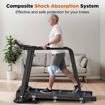 Walking Treadmill with Extended Handrails & APP Control