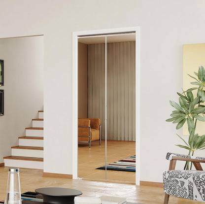 Mirror Bifold Closet Doors - Full Length 1-Lite Design