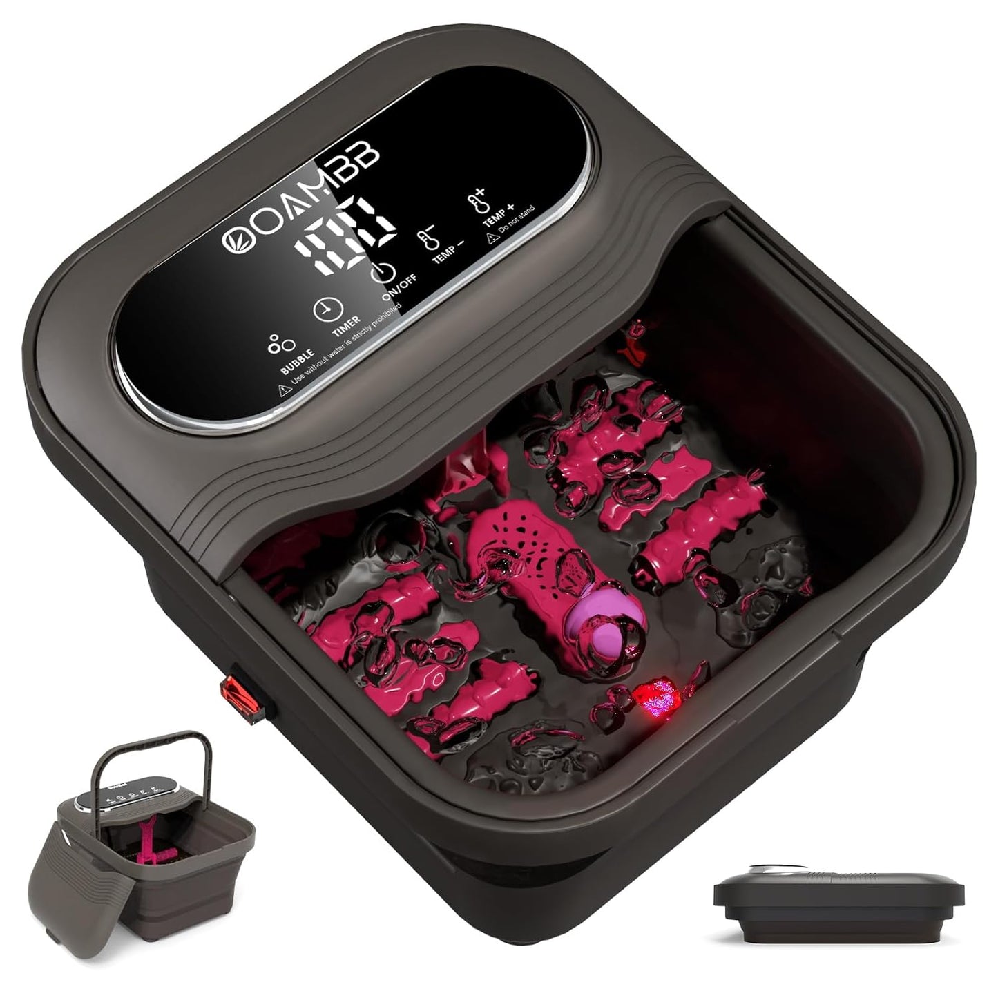 Collapsible Foot Spa with Heat, Bubbles & Massage Rollers