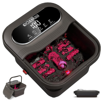 Collapsible Foot Spa with Heat, Bubbles & Massage Rollers