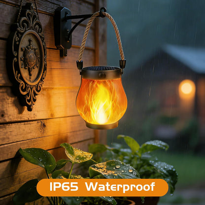 Solar Flame Lanterns Outdoor Waterproof - 2 or 4 Pack