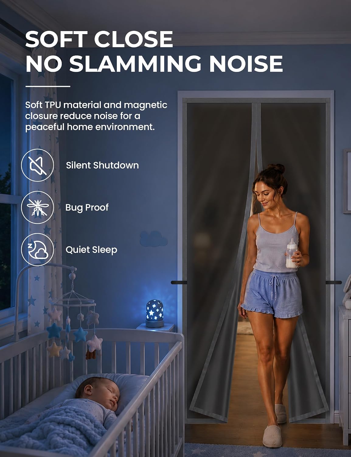 Magnetic Thermal Door Curtain - TPU Privacy Screen & Draft Blocker
