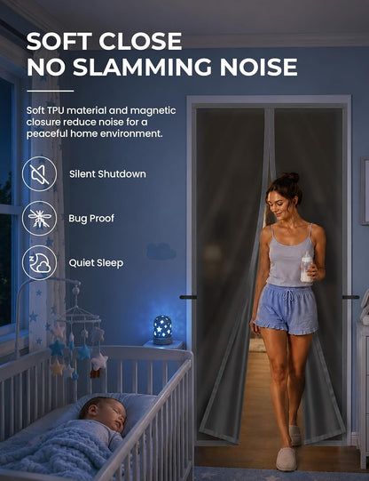Magnetic Thermal Door Curtain - TPU Privacy Screen & Draft Blocker
