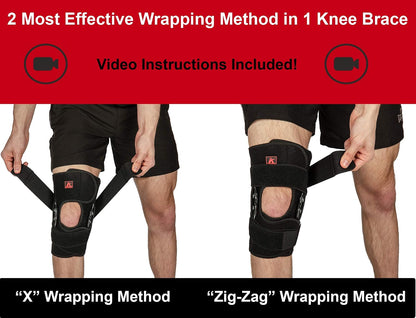 Hinged Knee Brace with Patella Stabilizers - Sports Support
