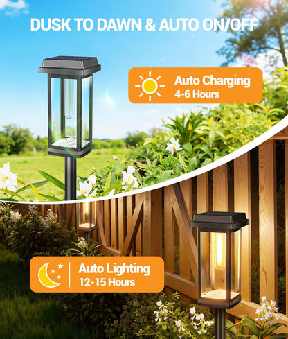 Solar Pathway Lights – 15-Hour Glow, IP65 Waterproof Outdoor