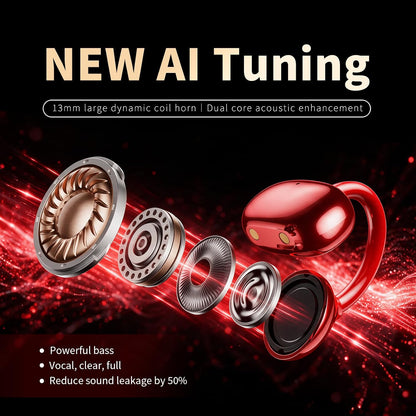 Open Ear Clip-On Headphones – Wireless Earbuds No In-Ear