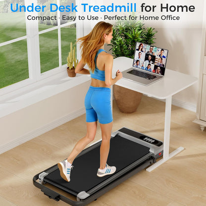 Walking Pad Treadmill with 8% Incline & Remote Control