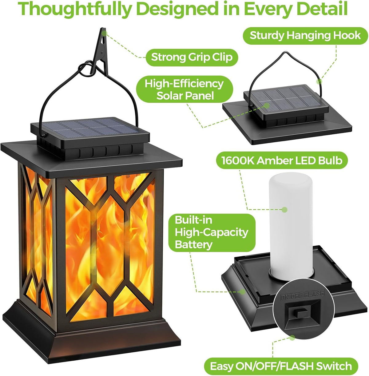 Solar Hanging Lanterns Outdoor Waterproof - 2 & 4 Pack