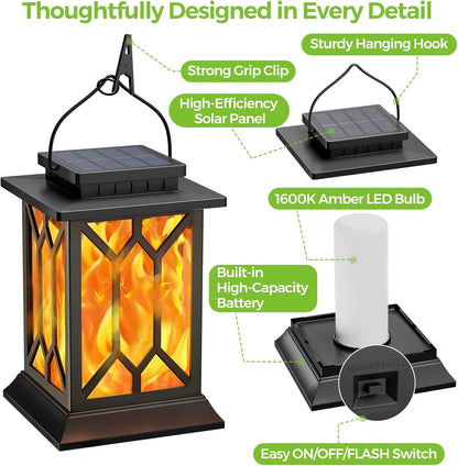 Solar Hanging Lanterns Outdoor Waterproof - 2 & 4 Pack