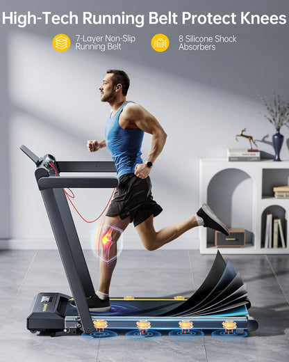 4-in-1 Foldable Treadmill with 12% Incline & App Control