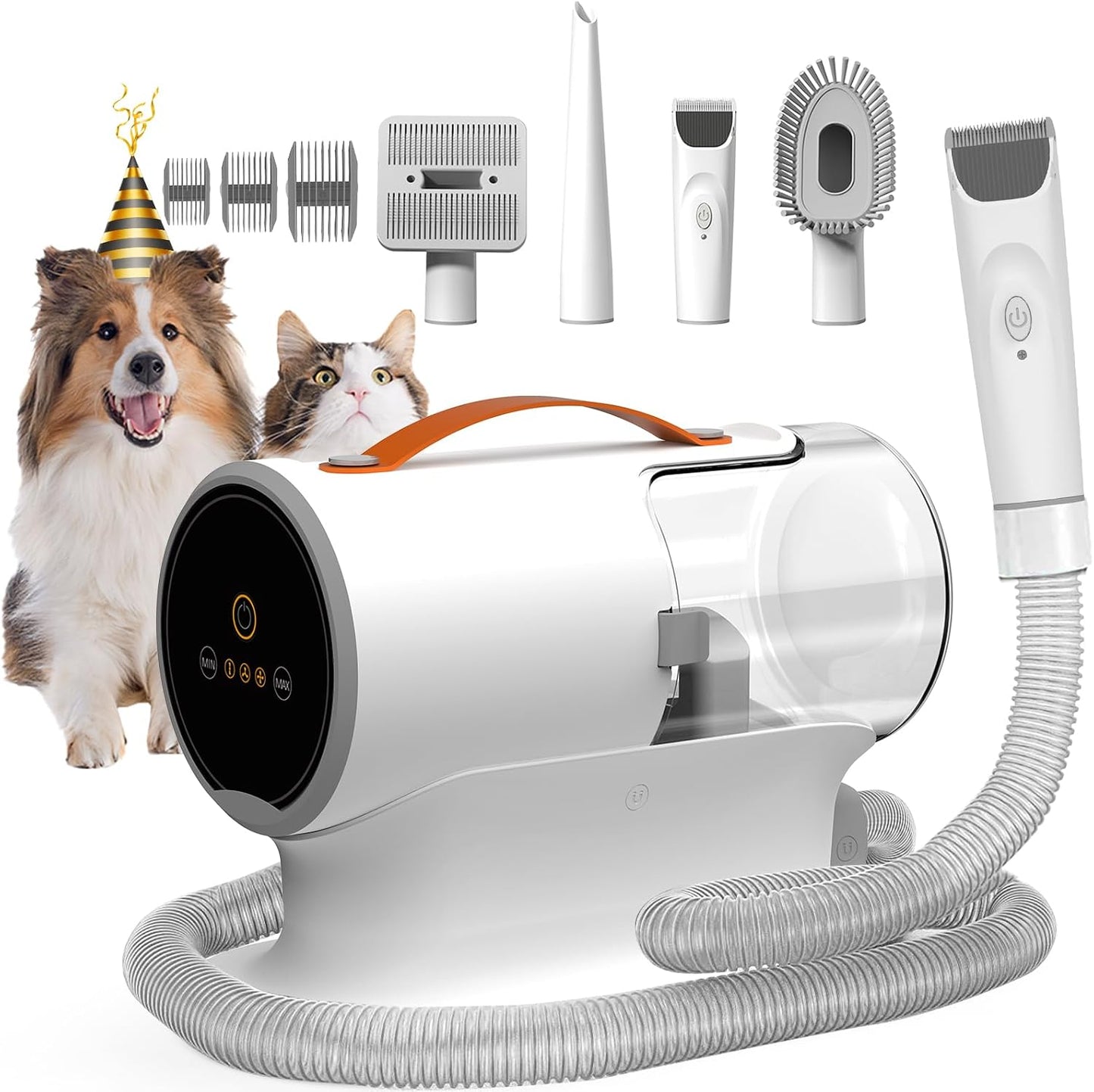 Pet Grooming Vacuum Kit with Clippers & 12000Pa Suction