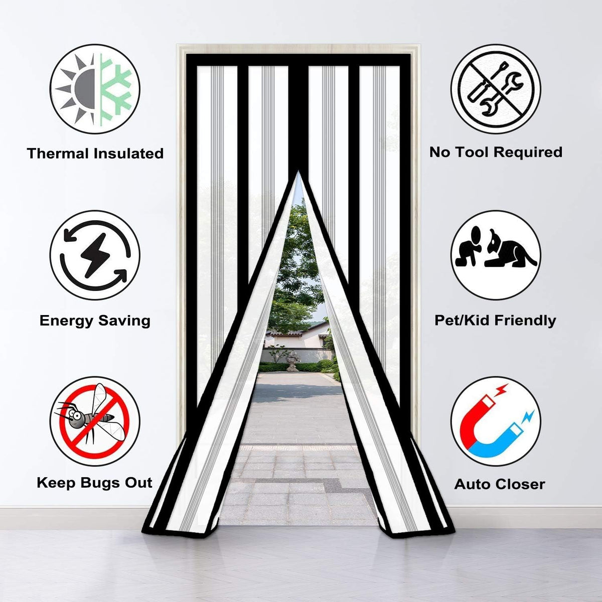 Magnetic Insulated Door Curtain – Thermal Self-Closing Screen