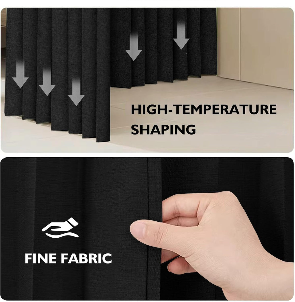 100% Blackout Folding Door Curtain with Magnetic Closure