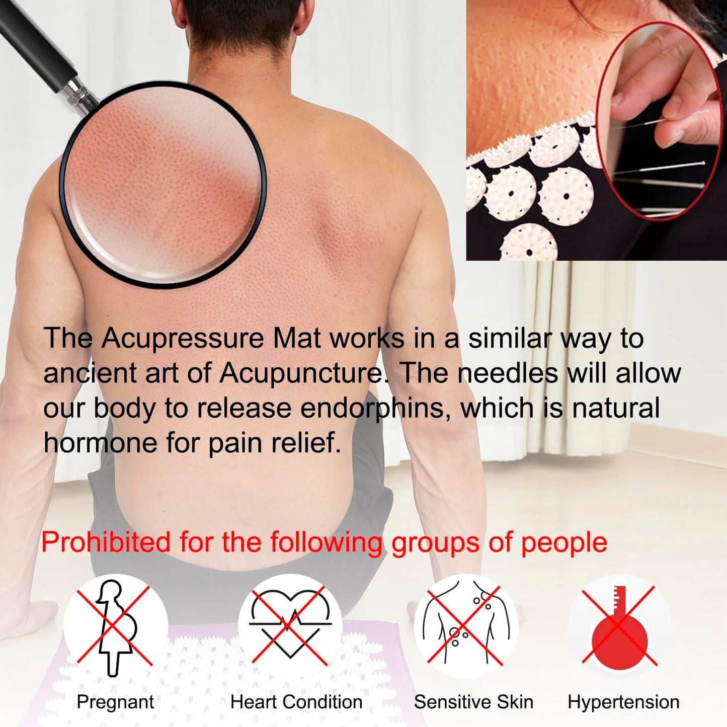 Acupressure Mat & Pillow Set with Carry Bag